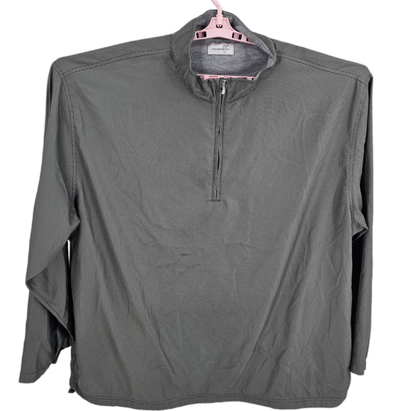 Ashworth Pullover 1/4 Zip Windbreaker Jacket Brown and Gray Check S 4XL - Picture 3 of 8